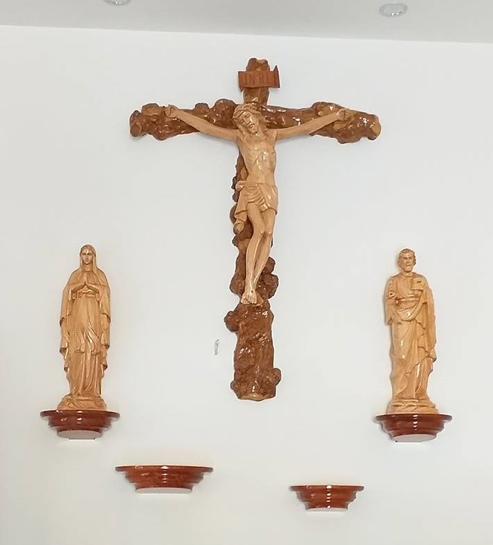 Sản phẩm - Bộ tượng thờ Công Giáo TTCG-02 treo tường đẹp, gỗ pơ mu